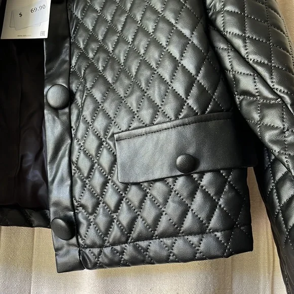 Zara Quilted Faux Leather Jacket NWT size small - Picture 5 of 11